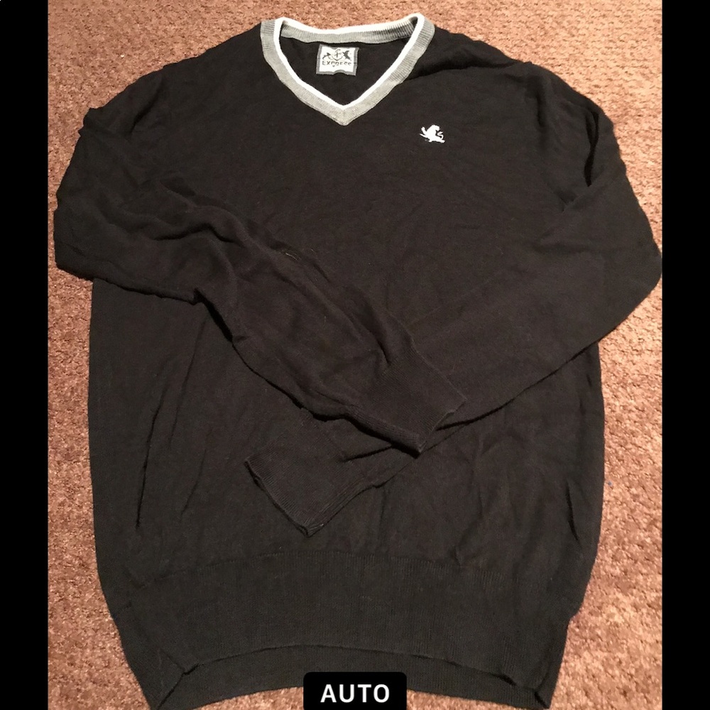 Black V Neck Express Sweater